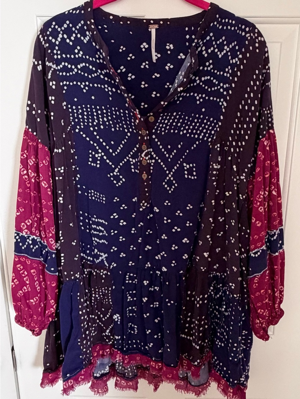 Free People Flower Boho Tunic Top